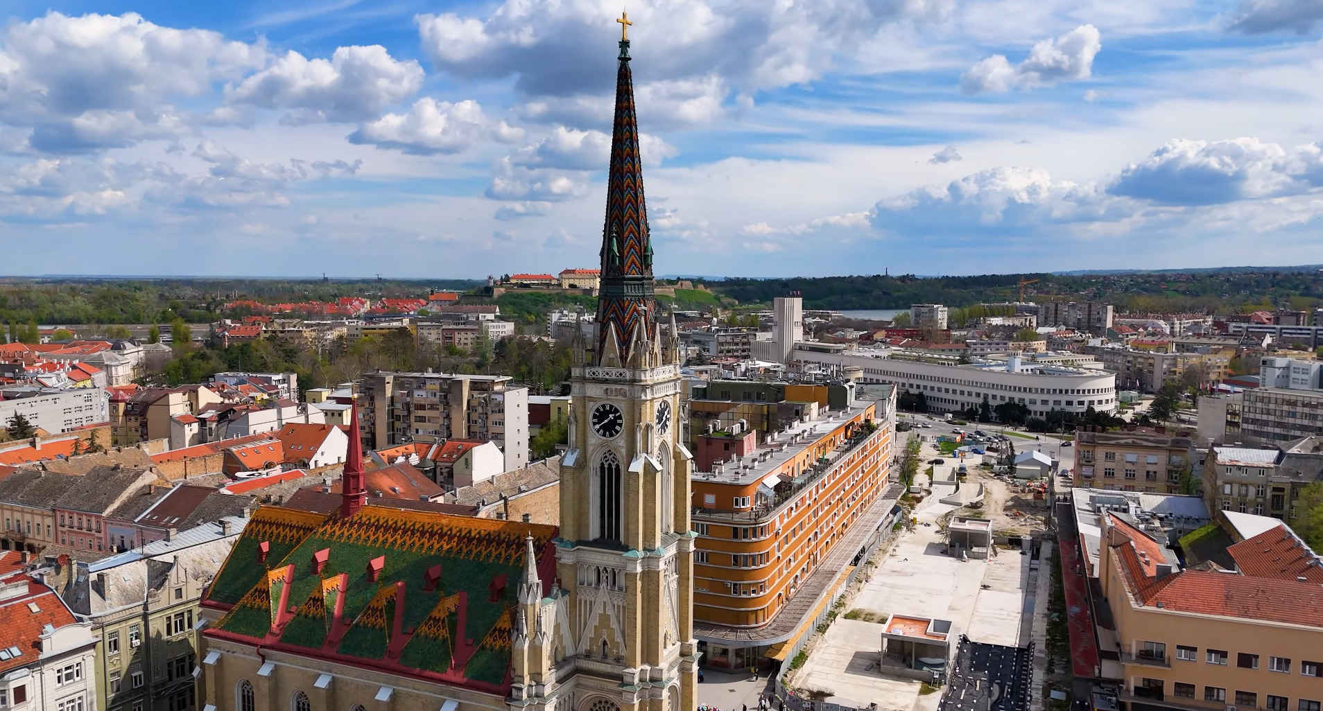 Name of Mary Church, Novi Sad, Dron view